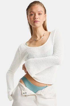 Multiway Long Sleeve Resort Knit Top - Coconut Milk