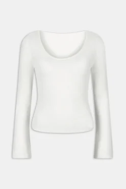 Multiway Long Sleeve Resort Knit Top - Coconut Milk