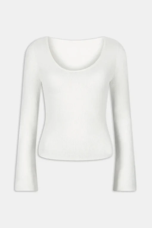Multiway Long Sleeve Resort Knit Top - Coconut Milk