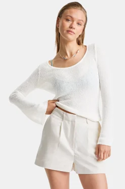 Multiway Long Sleeve Resort Knit Top - Coconut Milk