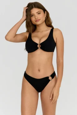 Nixie Asymmetric Ring Bikini Brief - Shadow Black