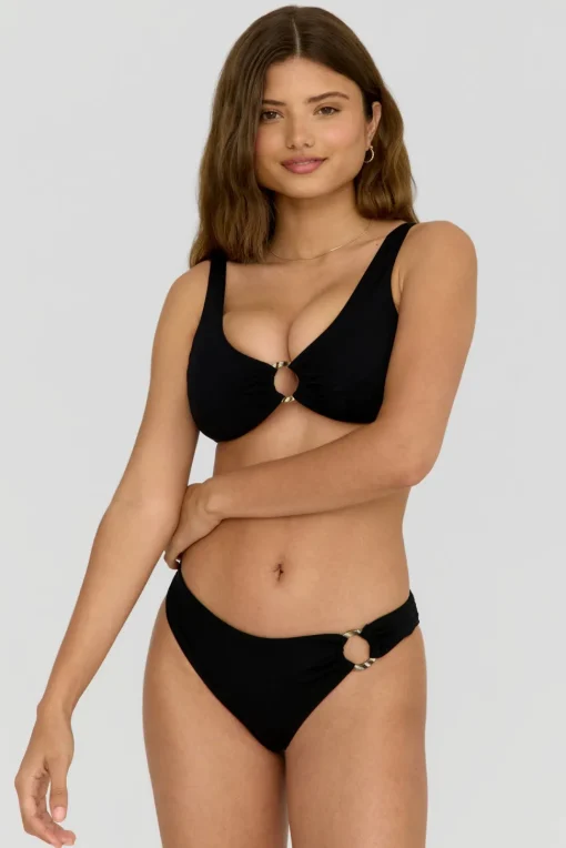 Nixie Asymmetric Ring Bikini Brief - Shadow Black