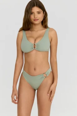 Nixie Asymmetric Ring Bikini Brief - Sage