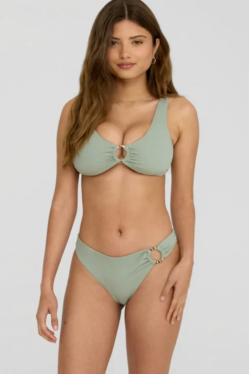 Nixie Asymmetric Ring Bikini Brief - Sage