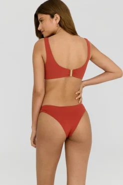 Nixie Asymmetric Ring Bikini Brief - Rust Orange