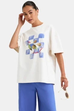Olive Graphic Tee - White