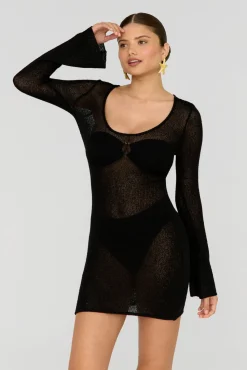 Pearl Multiway Resort Knit Mini Dress - Shadow Black