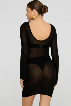 Pearl Multiway Resort Knit Mini Dress - Shadow Black