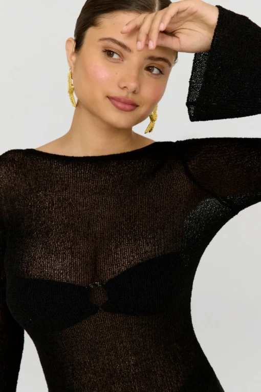Pearl Multiway Resort Knit Mini Dress - Shadow Black