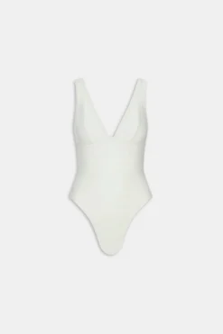 Plunge Swimsuit - White