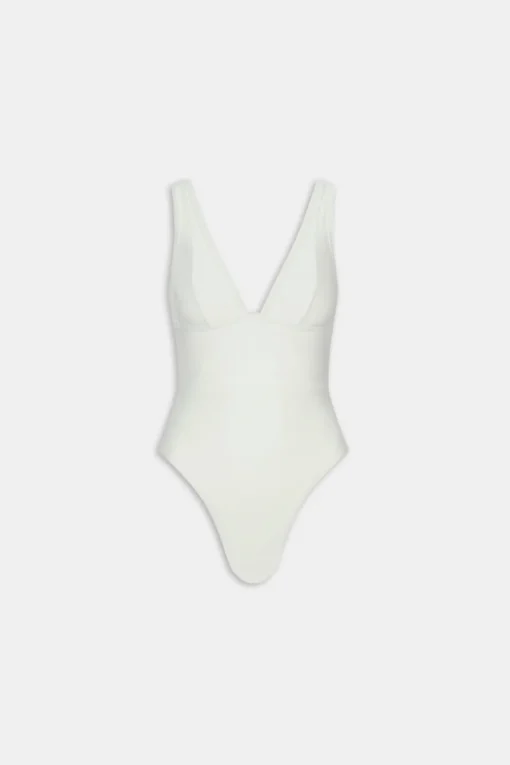 Plunge Swimsuit - White