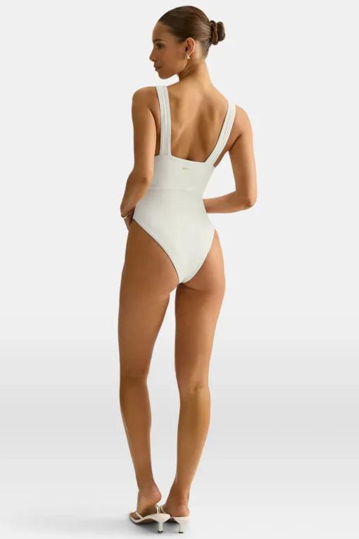 Plunge Swimsuit - White