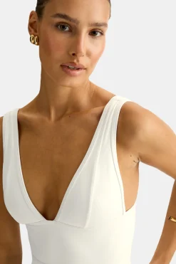Plunge Swimsuit - White