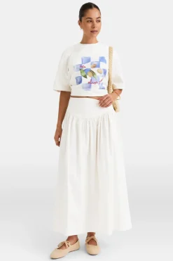 Poplin Maxi Skirt - Coconut Milk