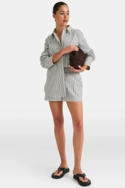 Poplin Short - Blue Stripe