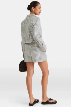 Poplin Short - Blue Stripe