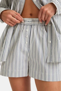 Poplin Short - Blue Stripe