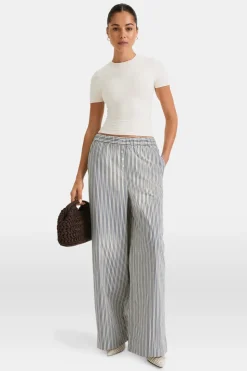 Poplin Trouser - Blue Stripe
