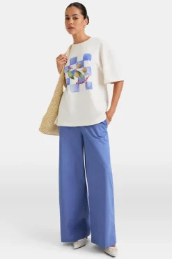 Poplin Trouser - Positano Blue