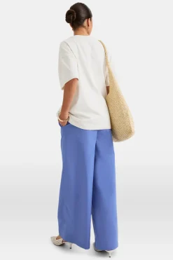 Poplin Trouser - Positano Blue