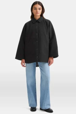 Quilted Reversible Barn Jacket - Black