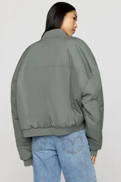 Reversible Girlfriend Bomber Jacket - Graphite And Cool Olive
