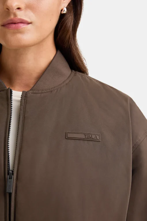 Reversible Oversized Bomber Jacket - Black And Espresso