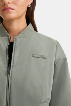 Reversible Oversized Bomber Jacket - Black And Cool Olive