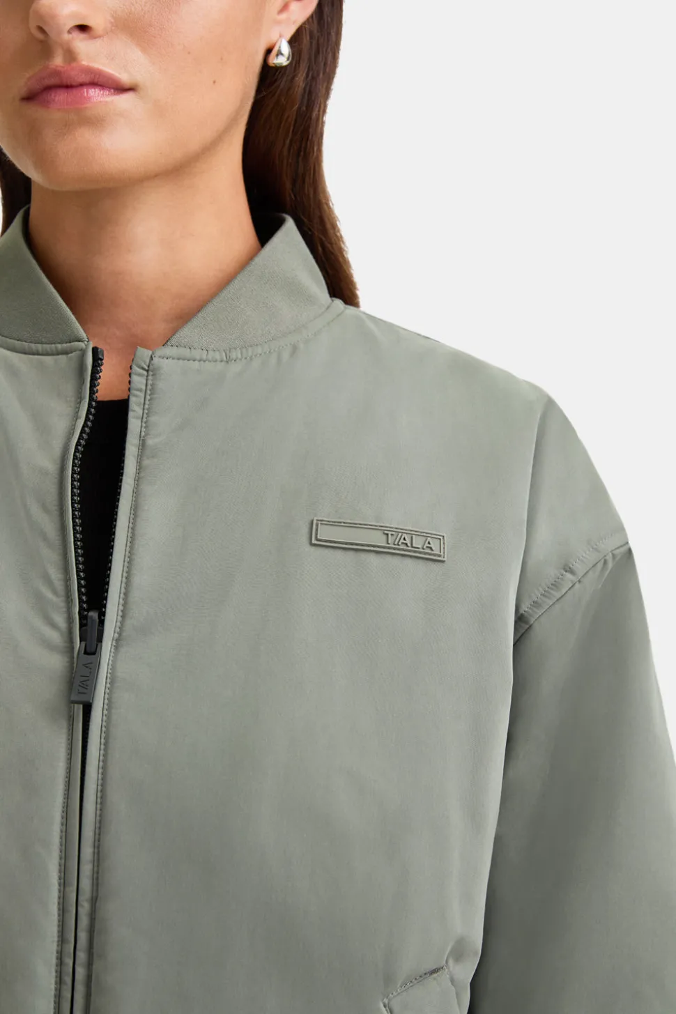 Reversible Oversized Bomber Jacket - Black And Cool Olive