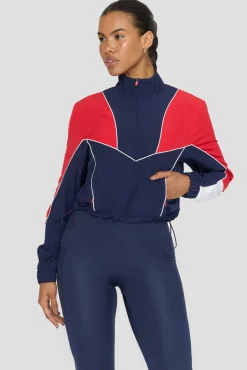 Reversible Woven Track Jacket - Navy And Chilli Red