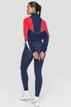 Reversible Woven Track Jacket - Navy And Chilli Red