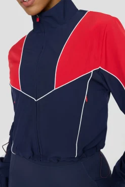 Reversible Woven Track Jacket - Navy And Chilli Red