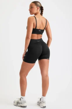 Sculpt Seamless Bandeau Sports Bra - Black Marl