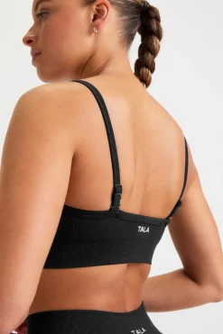 Sculpt Seamless Bandeau Sports Bra - Black Marl