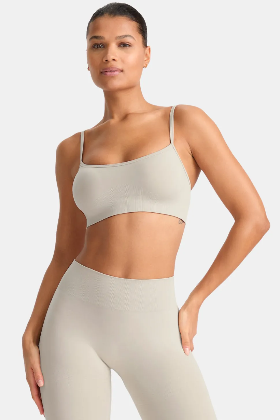 Sculpt Seamless Bandeau Sports Bra - Chai Marl