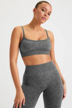 Sculpt Seamless Bandeau Sports Bra - Charcoal Marl