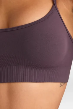 Sculpt Seamless Bandeau Sports Bra - Plum Marl