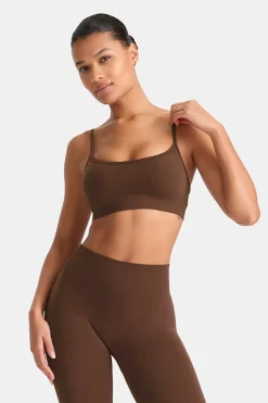 Sculpt Seamless Bandeau Sports Bra - Coffee Marl