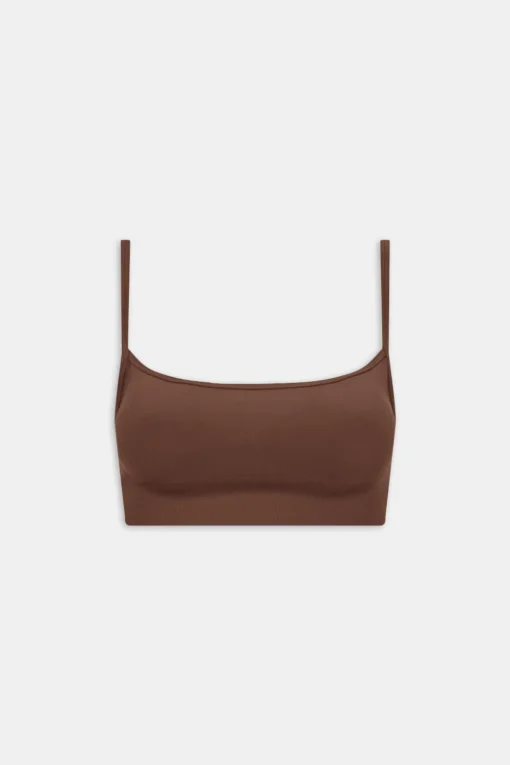 Sculpt Seamless Bandeau Sports Bra - Coffee Marl