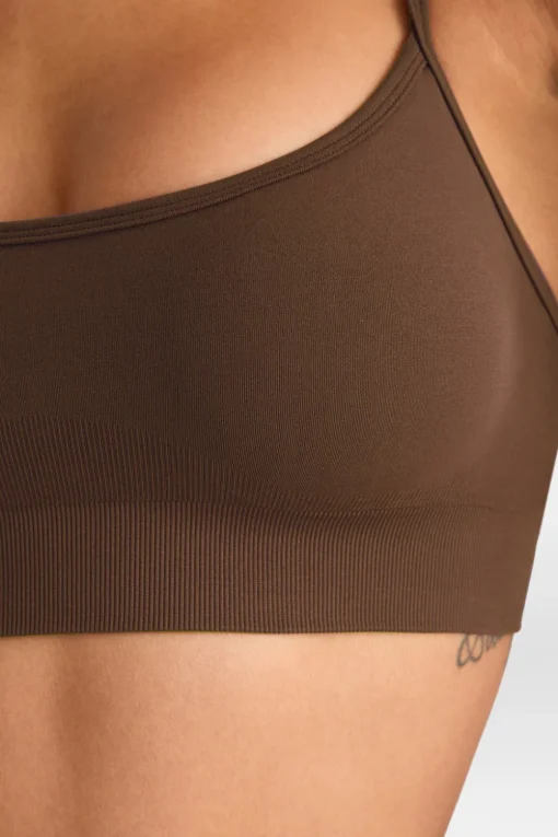 Sculpt Seamless Bandeau Sports Bra - Coffee Marl