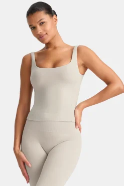 Sculpt Seamless Built-In Bra Vest - Chai Marl
