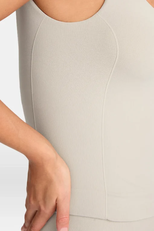 Sculpt Seamless Built-In Bra Vest - Chai Marl
