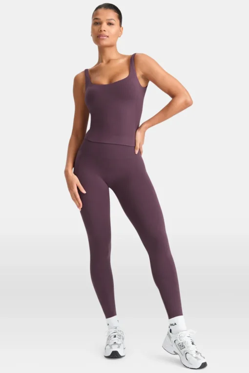 Sculpt Seamless Built-In Bra Vest - Plum Marl