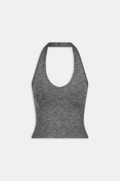 Sculpt Seamless Halter Tank - Charcoal Marl