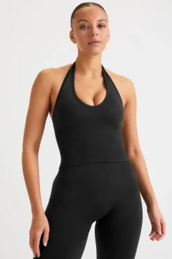 Sculpt Seamless Halter Tank - Black Marl