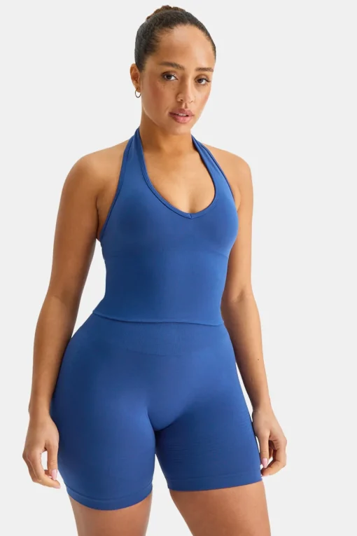 Sculpt Seamless Halter Tank - Cobalt Blue