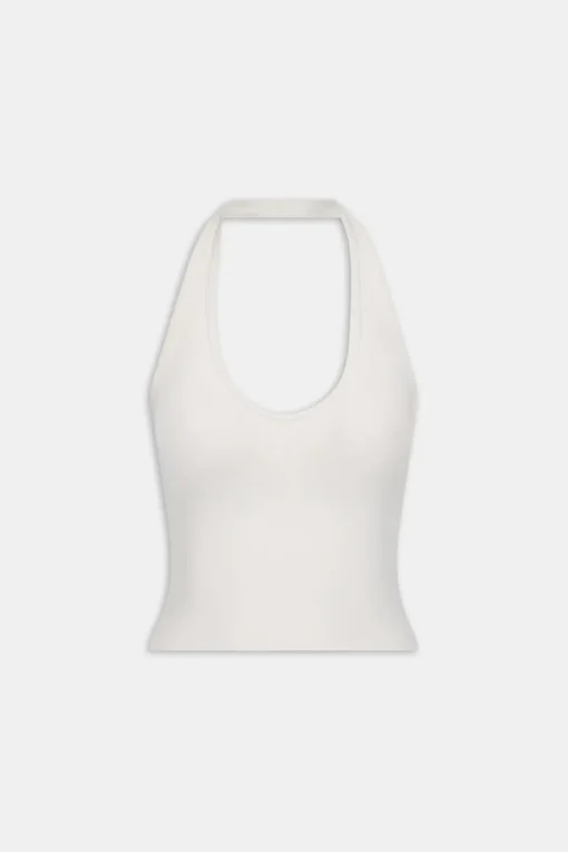 Sculpt Seamless Halter Tank - Milk Marl
