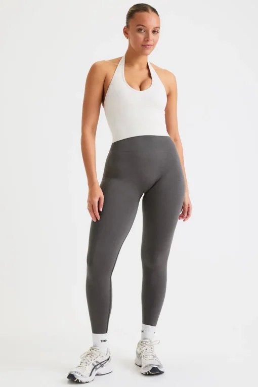 Sculpt Seamless Halter Tank - Milk Marl