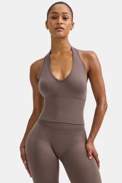 Sculpt Seamless Halter Tank - Dark Truffle