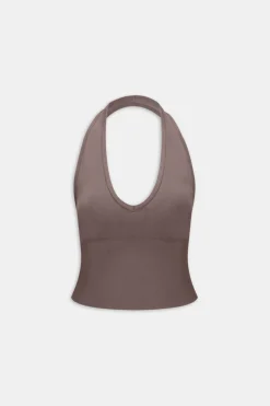Sculpt Seamless Halter Tank - Dark Truffle